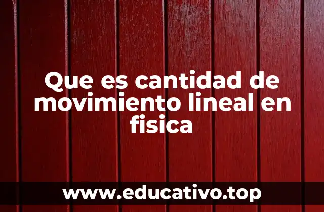 Que es cantidad de movimiento lineal en fisica