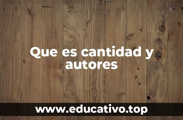 Que es cantidad y autores