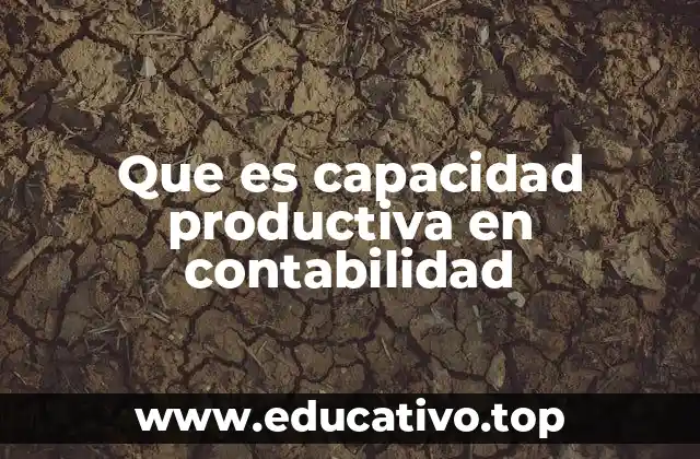 Que es capacidad productiva en contabilidad