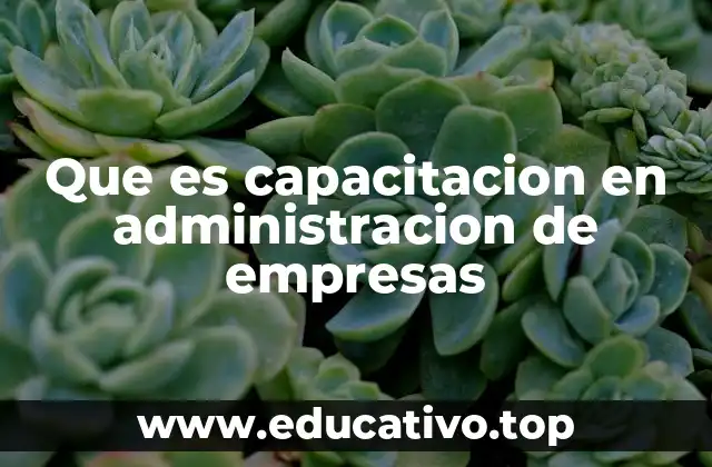 Que es capacitacion en administracion de empresas