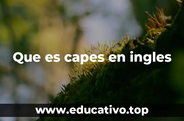 Que es capes en ingles