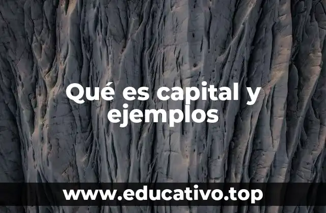 Qué es capital y ejemplos