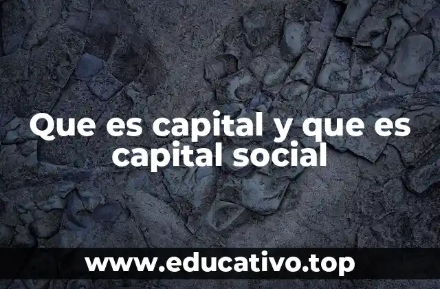 Que es capital y que es capital social
