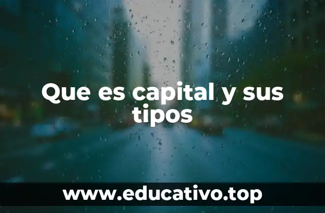 Que es capital y sus tipos