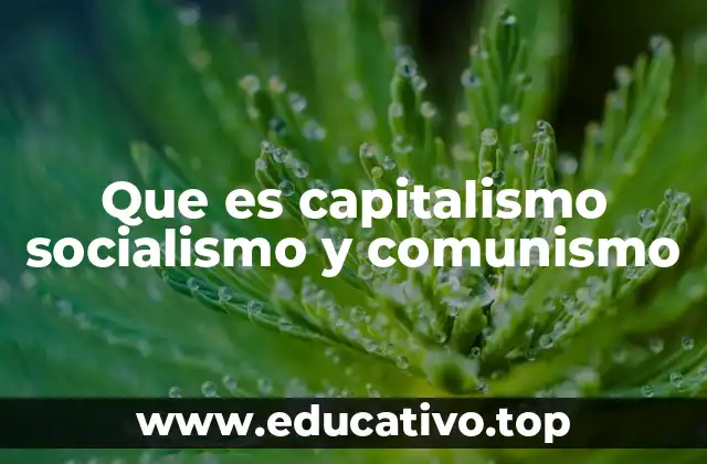 Que es capitalismo socialismo y comunismo