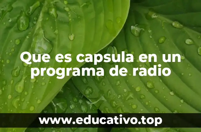 Que es capsula en un programa de radio