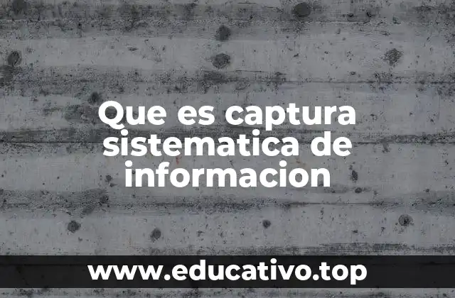 Que es captura sistematica de informacion