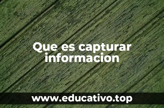 Que es capturar informacion