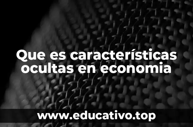 Que es características ocultas en economia