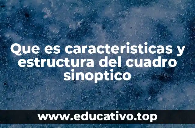 Que es caracteristicas y estructura del cuadro sinoptico