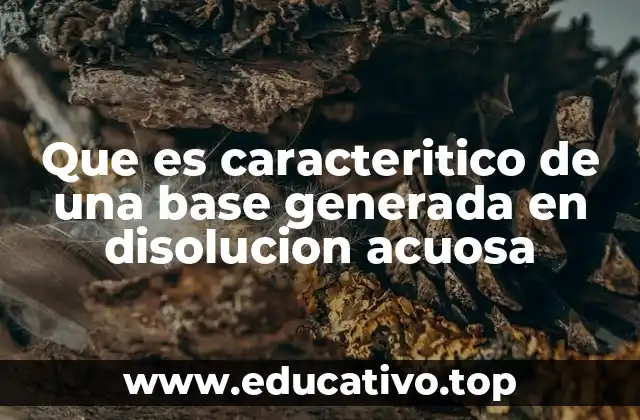 Que es caracteritico de una base generada en disolucion acuosa