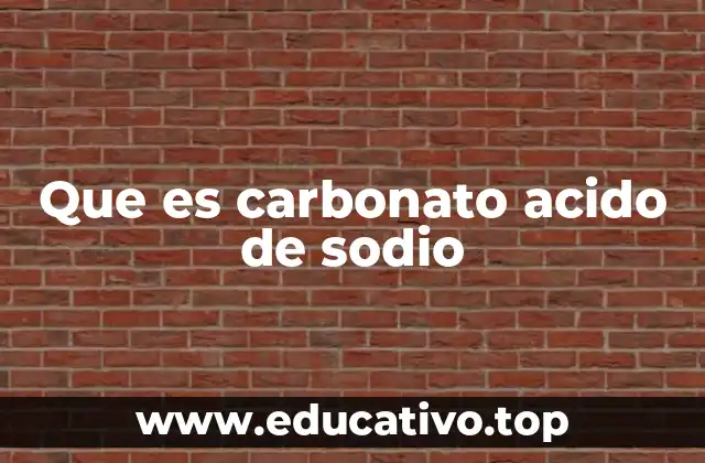 Que es carbonato acido de sodio