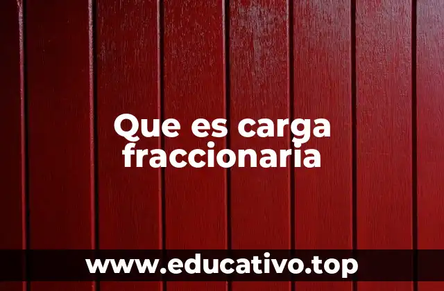 Que es carga fraccionaria