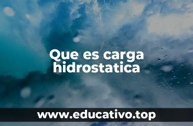 Que es carga hidrostatica