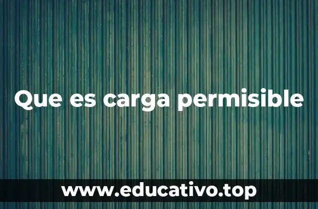 Que es carga permisible