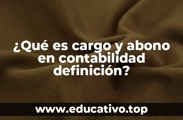 ¿Qué es cargo y abono en contabilidad definición?