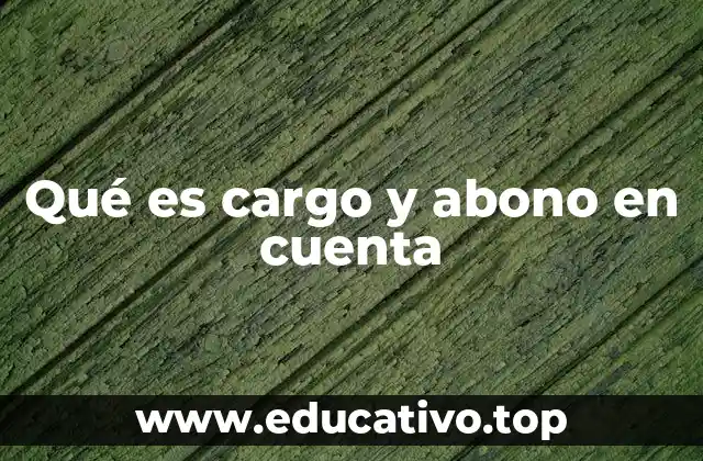 Qué es cargo y abono en cuenta