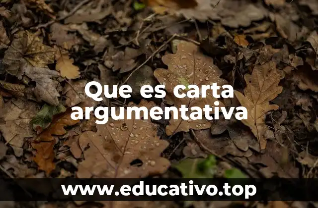 Que es carta argumentativa