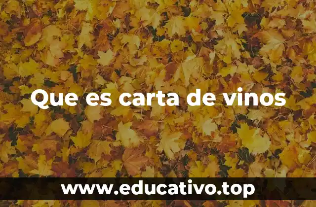 Que es carta de vinos