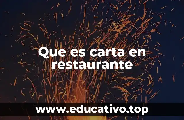 Que es carta en restaurante