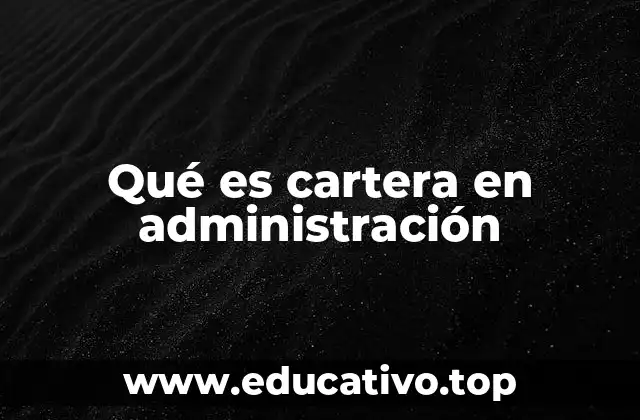 Qué es cartera en administración