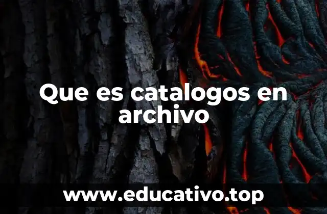 Que es catalogos en archivo