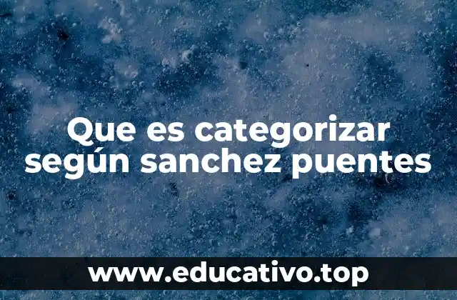 Que es categorizar según sanchez puentes