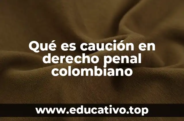 Qué es caución en derecho penal colombiano