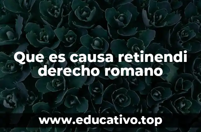 Que es causa retinendi derecho romano