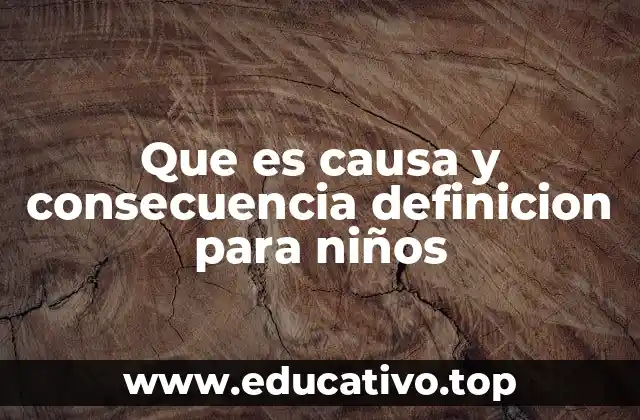 Que es causa y consecuencia definicion para niños