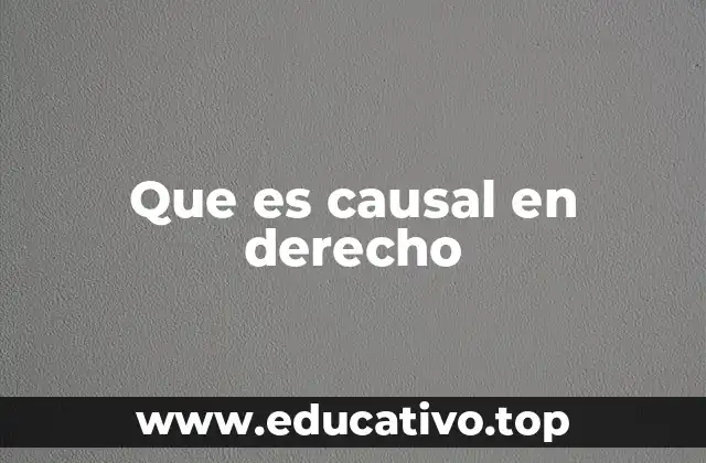 Que es causal en derecho