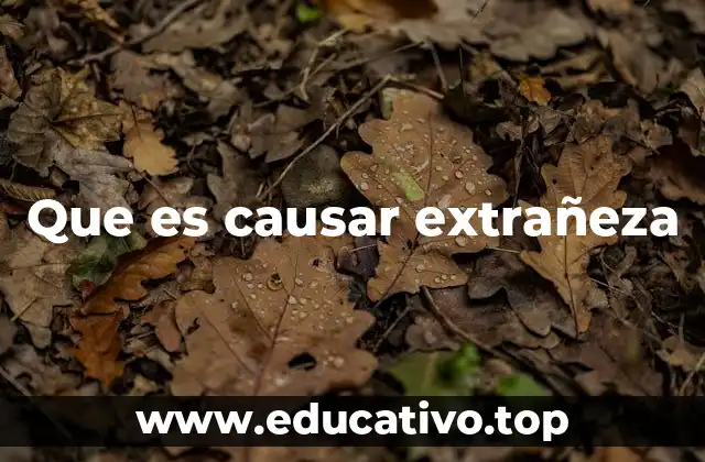Que es causar extrañeza