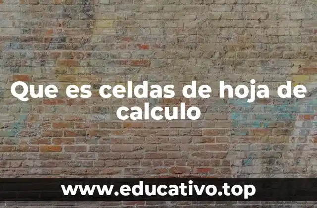 Que es celdas de hoja de calculo