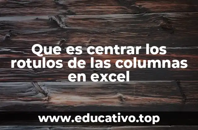 Que es centrar los rotulos de las columnas en excel