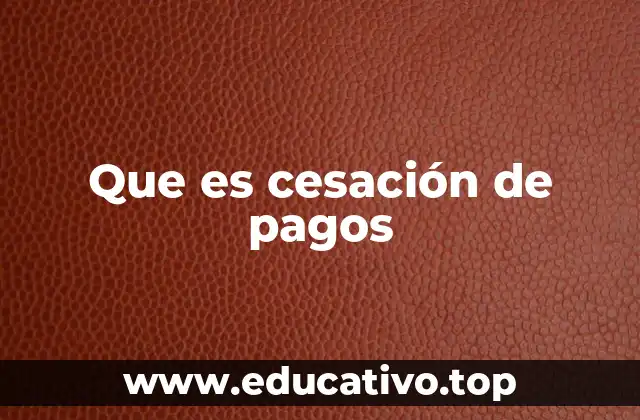 Que es cesación de pagos