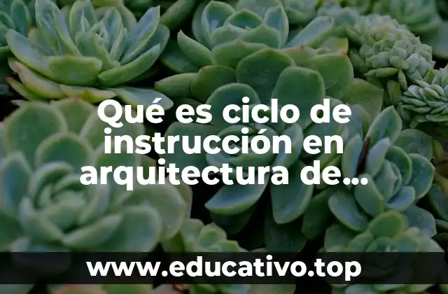 Qué es ciclo de instrucción en arquitectura de computadoras
