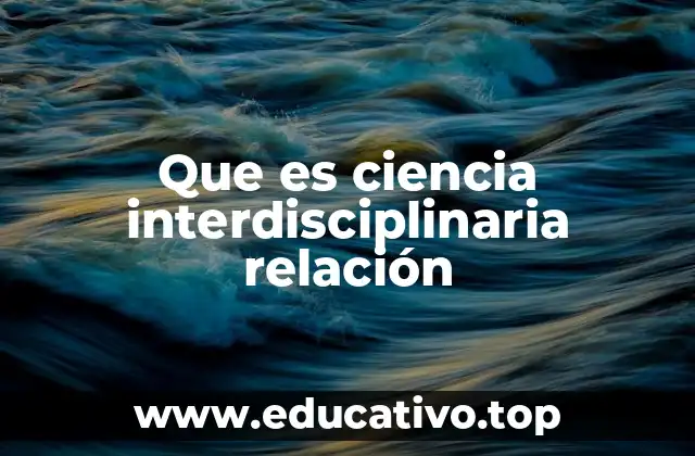Que es ciencia interdisciplinaria relación