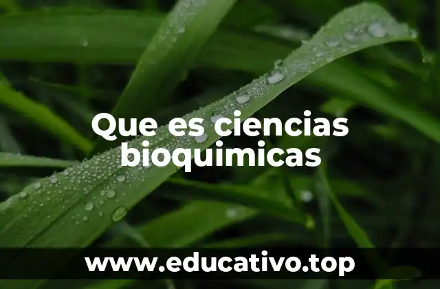 Que es ciencias bioquimicas