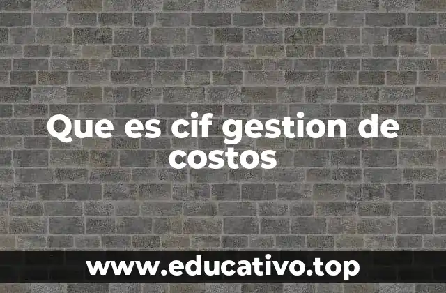 Que es cif gestion de costos