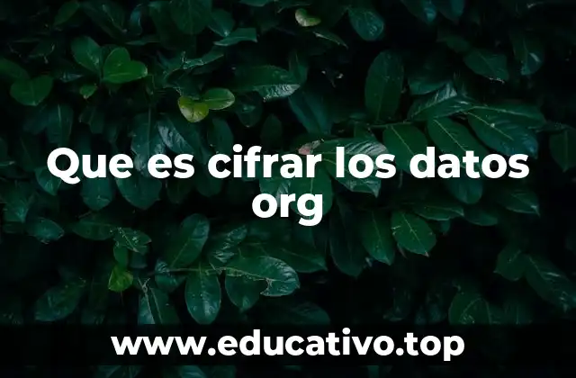 Que es cifrar los datos org