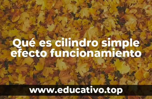Qué es cilindro simple efecto funcionamiento