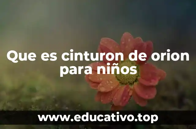 Que es cinturon de orion para niños