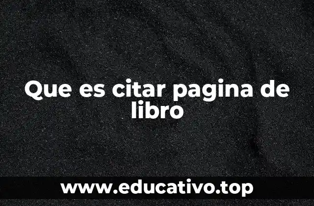 Que es citar pagina de libro