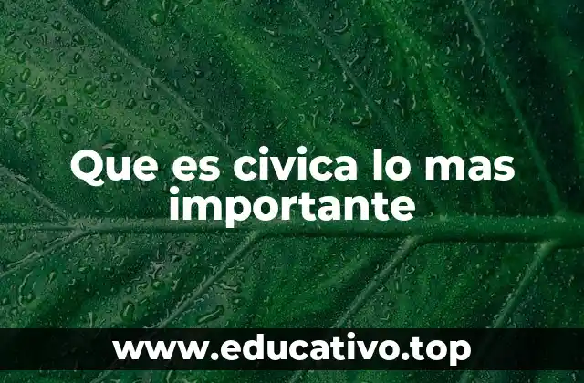 Que es civica lo mas importante