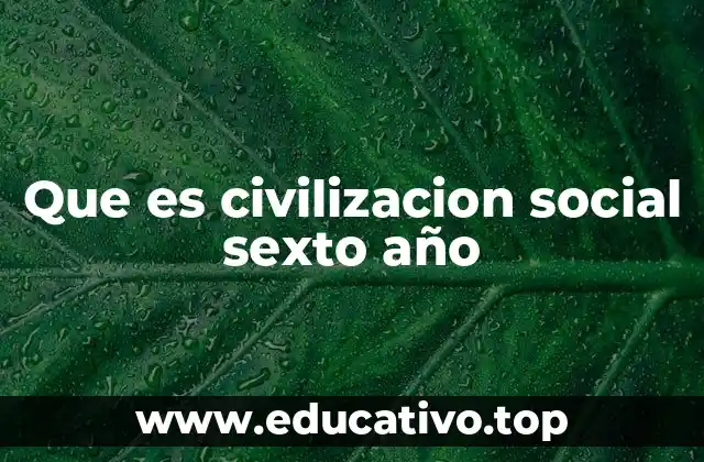Que es civilizacion social sexto año
