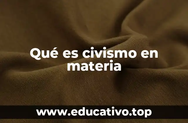 Qué es civismo en materia