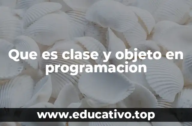 Que es clase y objeto en programacion