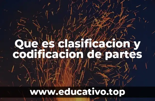 Que es clasificacion y codificacion de partes