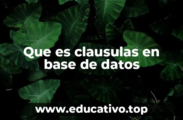 Que es clausulas en base de datos