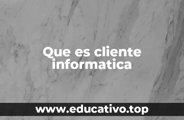 Que es cliente informatica
